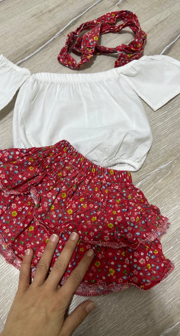 Kız Bebek Fırfırlı Nakışlı 3'lü Takım - Görsel 4