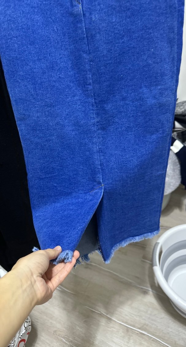 Kadın Mavi Denim Midi Etek - Görsel 3