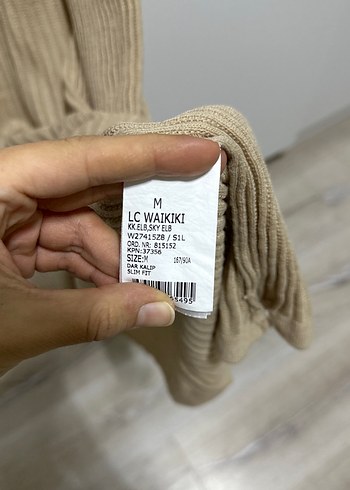 Bej Triko Balıkçı Yaka Uzun Elbise - Görsel 4