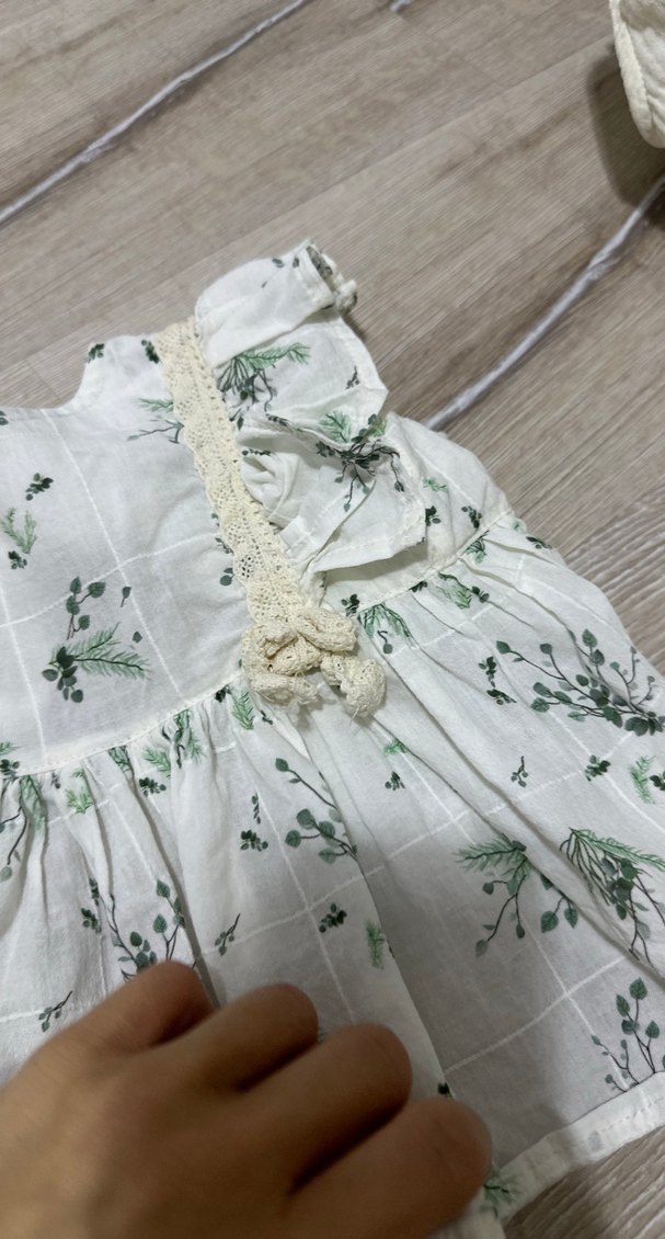 Kız Çocuk Fırfırlı Bohem Pamuk Elbise - Görsel 3