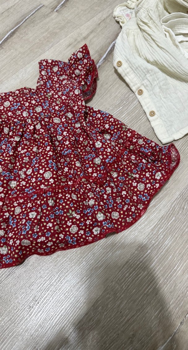 Bordo Bohem Renkli Çiçekli Kız Elbisesi - Görsel 4