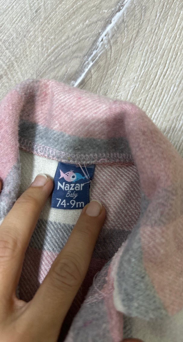 Kız Çocuk Pembe Ekose Düğmeli Ceket - Görsel 2