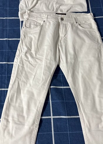 Beyaz Kadın Denim Pantolon, Regular Fit