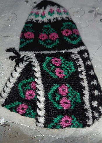 Kız Çocuk Çok Renkli Örgü Sıcak Terlik - Görsel 3