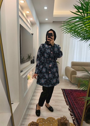 40 Beden Uzun Kollu, Yüksek Yakalı Bohem Kadın Kimono