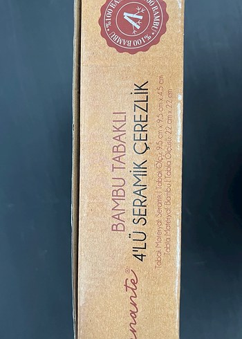 Bambu Tabanlı 4'lü Seramik Çerezlik Seti - Görsel 2