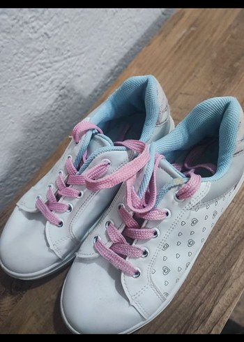 Kızlar çocuk beyaz spor ayakkabı - Görsel 4