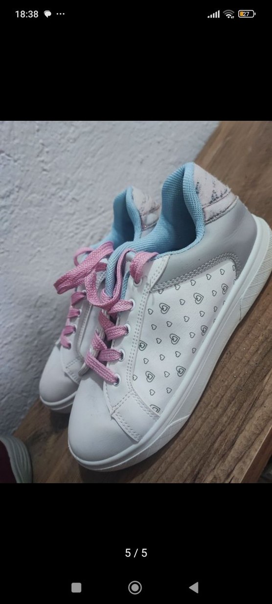 Kızlar çocuk beyaz spor ayakkabı - Görsel 5