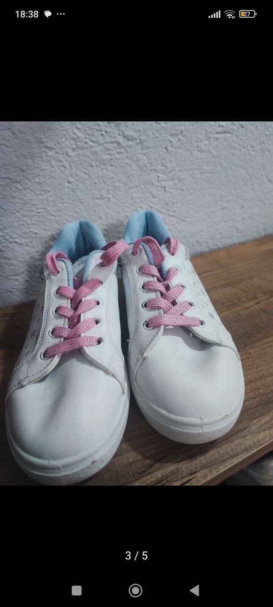 Kızlar çocuk beyaz spor ayakkabı - Görsel 3