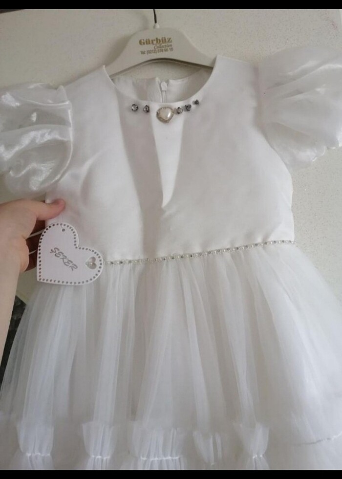 Kız çocuk beyaz abiye gelinlik  - Görsel 2