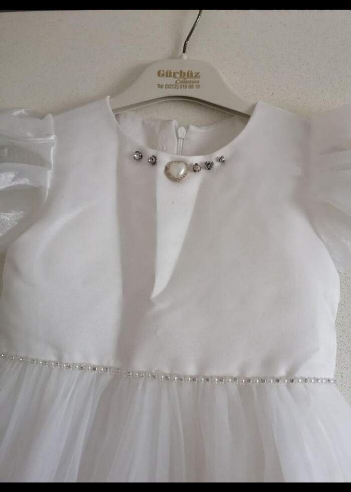 Kız çocuk beyaz abiye gelinlik  - Görsel 3