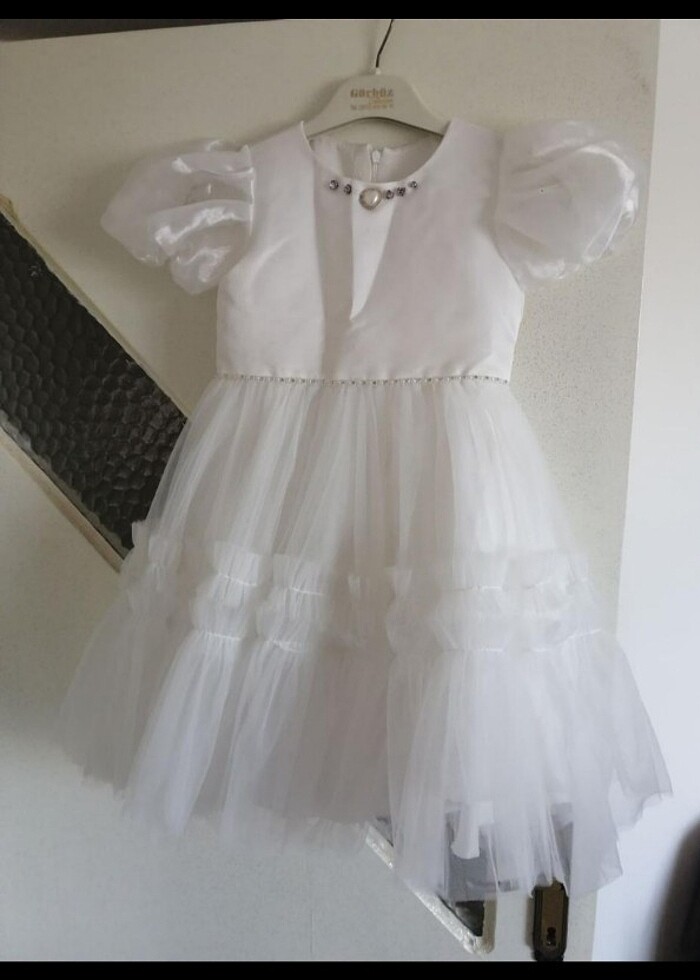 Kız çocuk beyaz abiye gelinlik  - Görsel 4