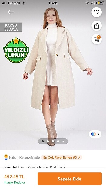 Krem Kaşe Kaban