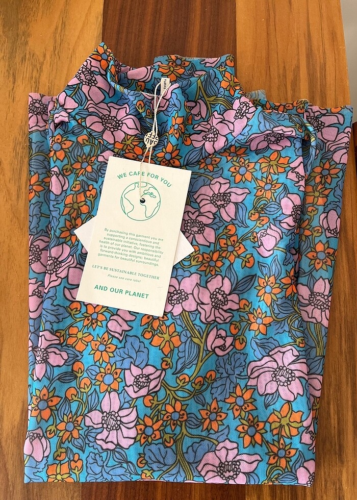 Çiçek desenli tül bluz - Görsel 2