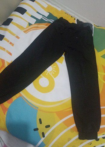 unisex Siyah Rahat Kesim Eşofman Altı - Görsel 2