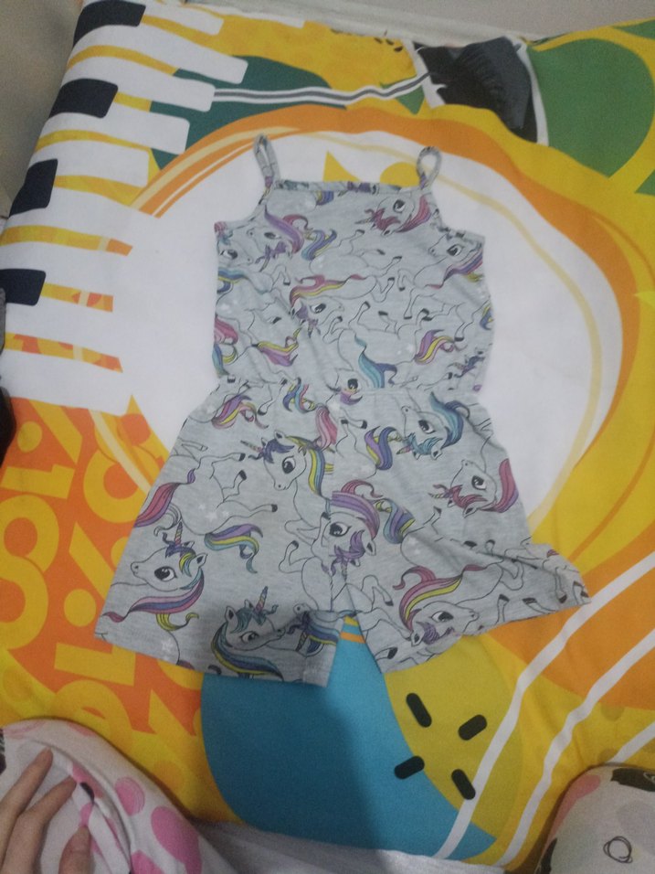 Kız Çocuk Çok Renkli Baskılı Kolsuz Elbise - Görsel 2