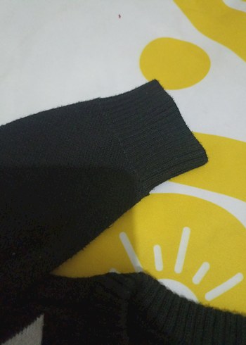 Renkli Desenli Kadın Triko Kazak - Görsel 3