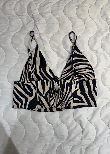 Zebra Desenli İnce Askılı Kadın Bustiyer - Görsel 2