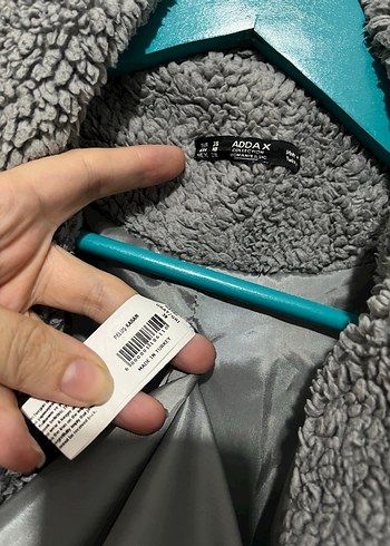 Addax Gri Peluş Uzun Kadın Kaban - Görsel 4