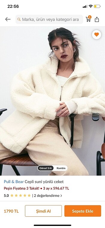 Pull bear yünlü ceket