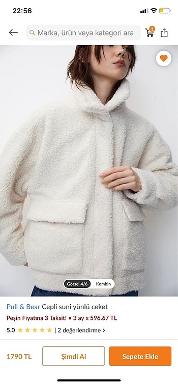 Pull and Bear Pull bear yünlü ceket