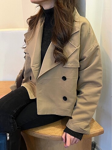 Diğer Vizon renk oversize trençkot