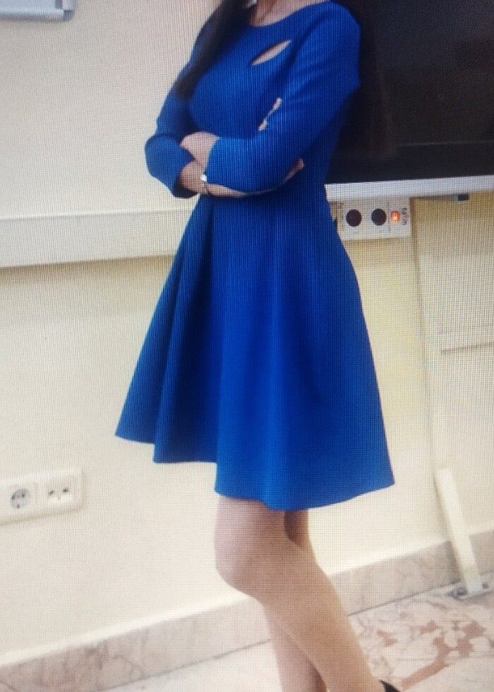 SAKS MAVİ ELBİSE - Görsel 3