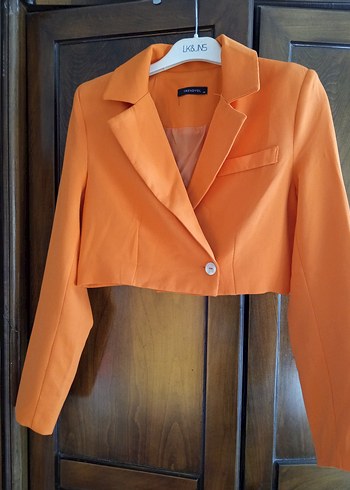 Turuncu Mini Kadın Blazer Ceket - Görsel 3