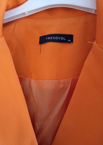 Turuncu Mini Kadın Blazer Ceket - Görsel 2