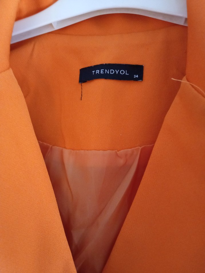 Turuncu Mini Kadın Blazer Ceket - Görsel 2