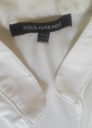 Polo Garage Dekolteli Beyaz Bluz