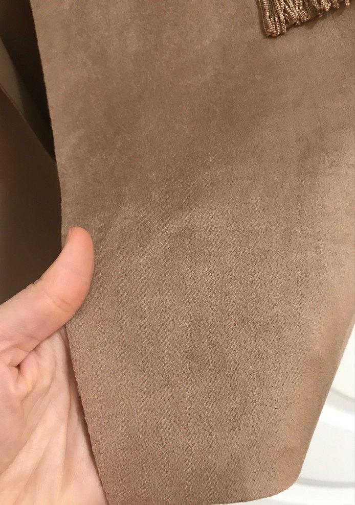 Bej Süet Kemerli Kadın Yelek - Görsel 4