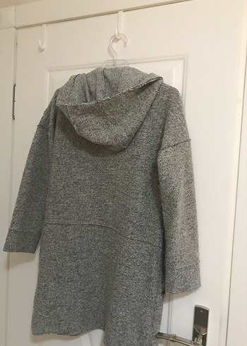 Gri Örgü Midi Kadın Triko Ceket - Görsel 7