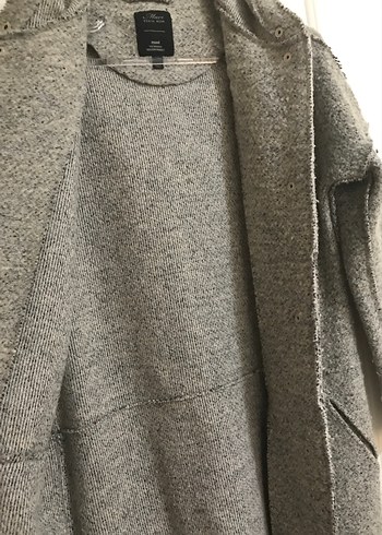 Gri Örgü Midi Kadın Triko Ceket - Görsel 6