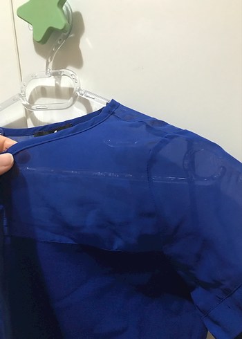 Kısa Kollu Lacivert Kadın Bluz - Görsel 3