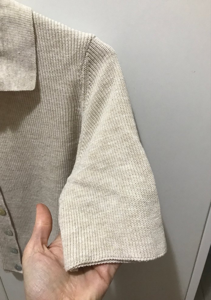 Kısa Kollu Düğmeli Keten Gömlek - Görsel 4