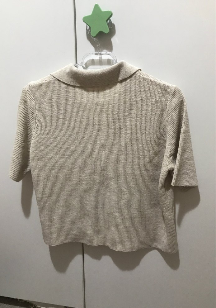 Kısa Kollu Düğmeli Keten Gömlek - Görsel 5