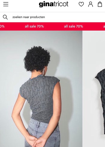 Ginatricot Gri Yüksek Yakalı Kadın Top - Görsel 2