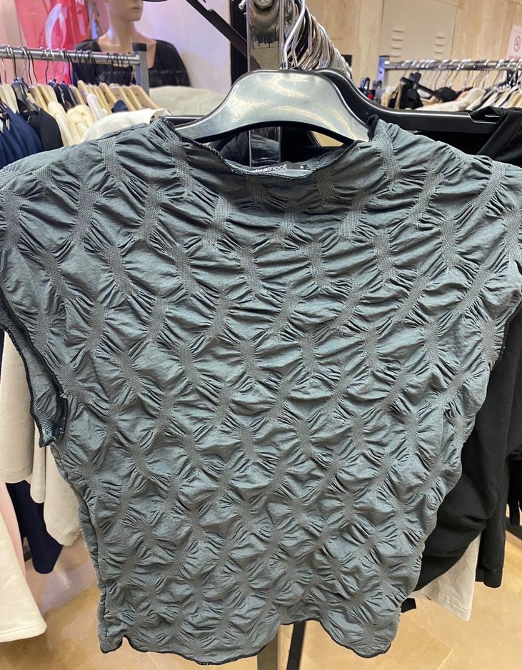 Ginatricot Gri Yüksek Yakalı Kadın Top - Görsel 3