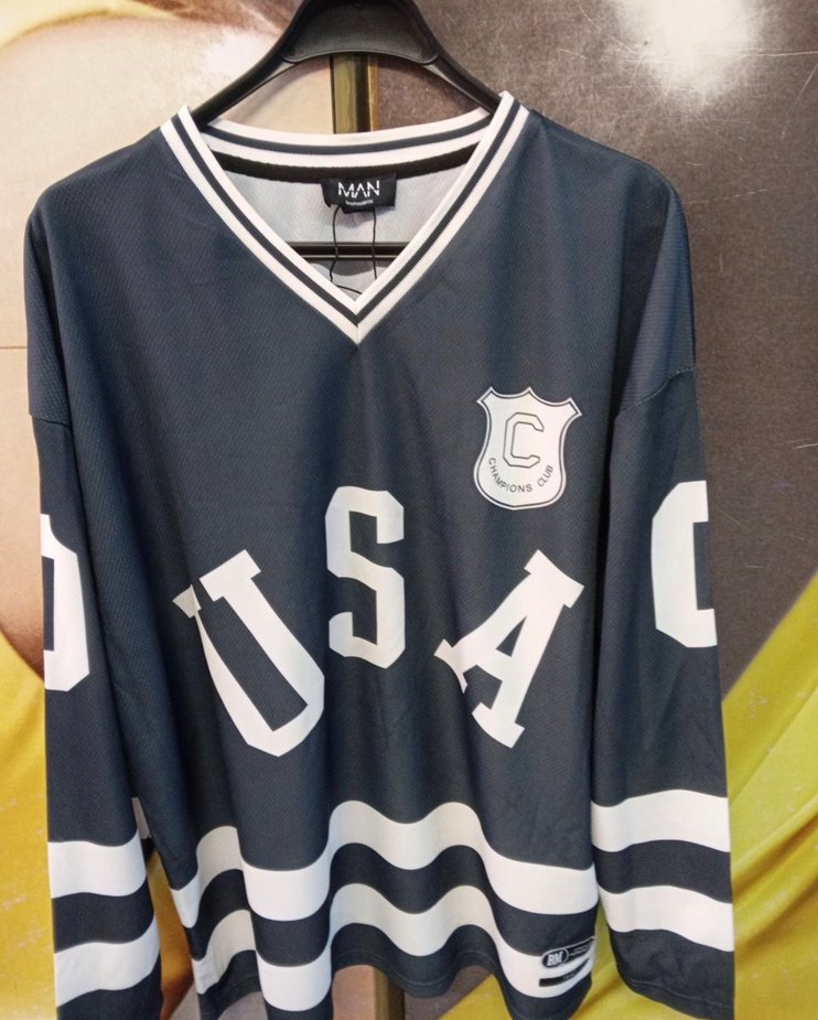 Gri Baskılı Uzun Kollu Erkek Jersey - Görsel 5