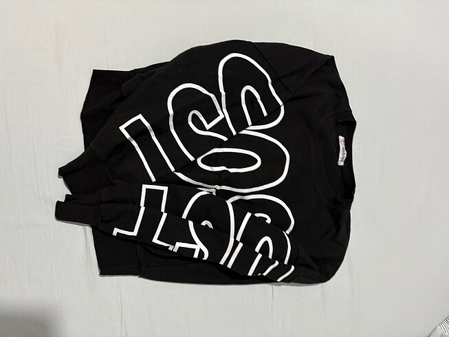 Diğer Siyah Crop Sweatshirt