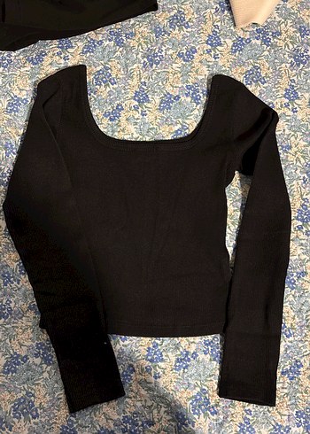 Kare yakalı crop