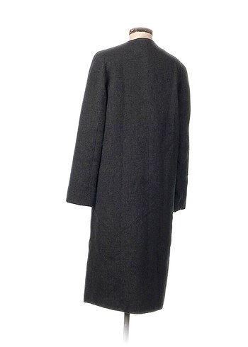 Düğmeli Antrasit Uzun Kaban - Görsel 3