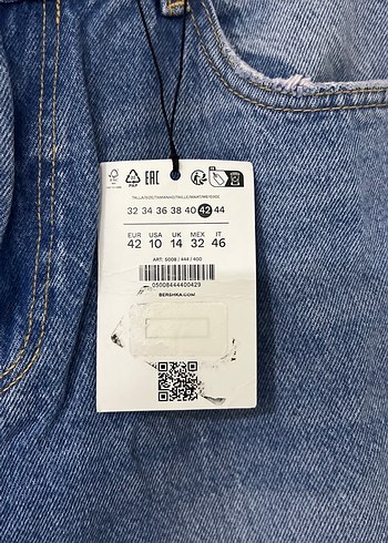 Bershka Gri Mavi Normal Kesim Kadın Jean - Görsel 4