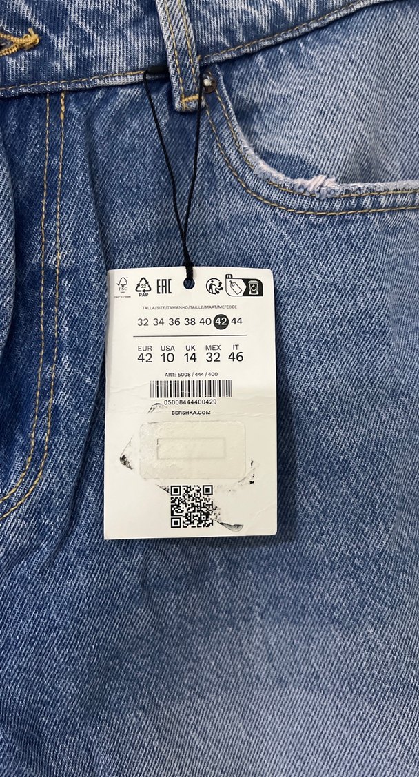 Bershka Gri Mavi Normal Kesim Kadın Jean - Görsel 4