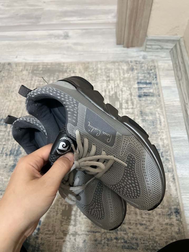 Gri Desenli Bağcıklı Kadın Spor Ayakkabı - Görsel 3