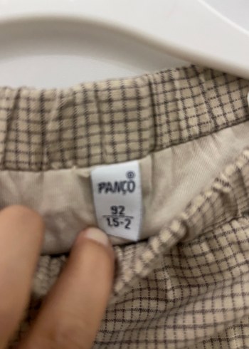 12-18 Ay Beden kahverengi Renk Erkek Çocuk Düğmeli Keten Rahat Pantolon