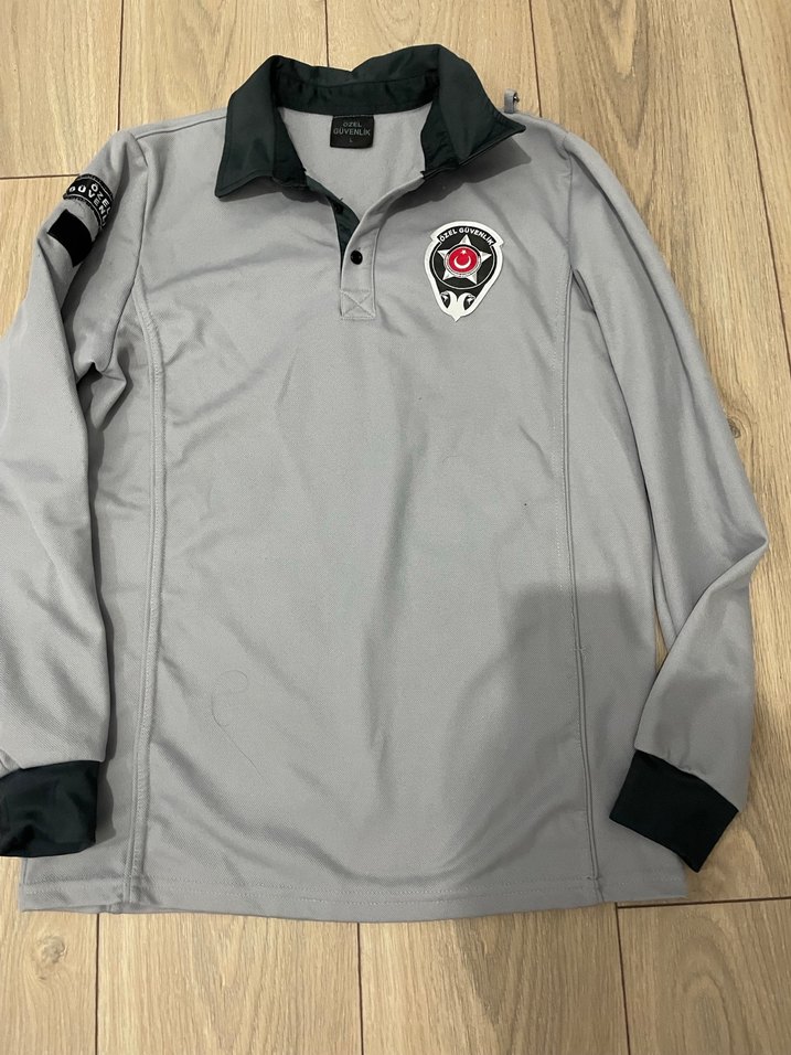 Gri Uzun Kollu Polo Yaka guvenlık serer - Görsel 2