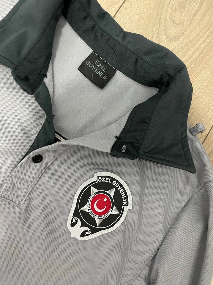 Gri Uzun Kollu Polo Yaka guvenlık serer - Görsel 4