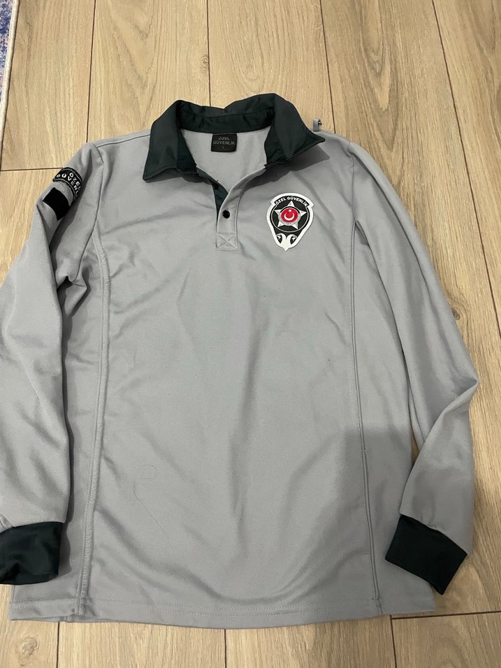 Gri Uzun Kollu Polo Yaka guvenlık serer - Görsel 3